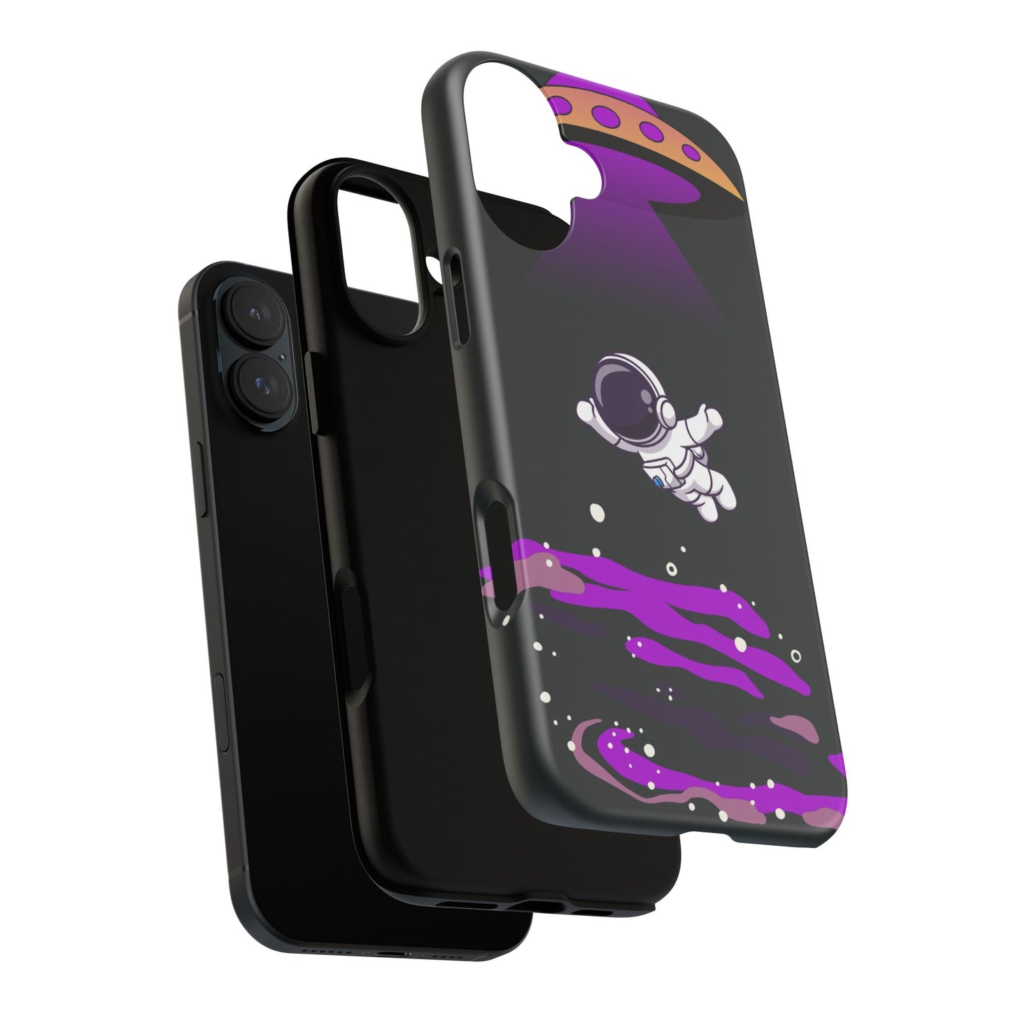 Black and Purple Minimalist Modern Space Phone Case
