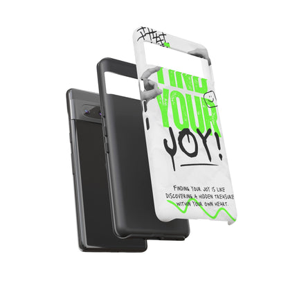 White Green Grunge Find Your Joy Phone Case