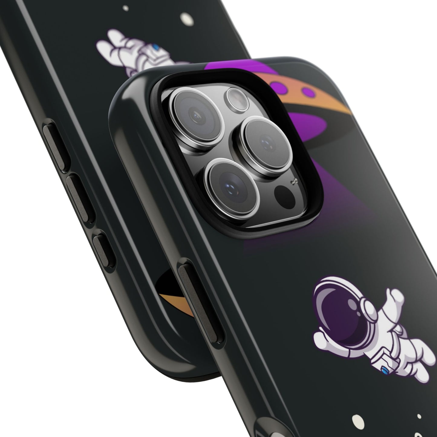Black and Purple Minimalist Modern Space Phone Case