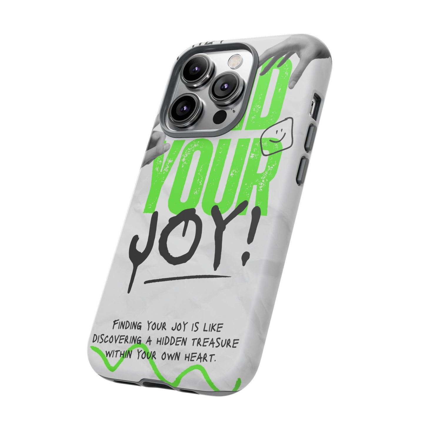 White Green Grunge Find Your Joy Phone Case