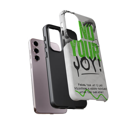 White Green Grunge Find Your Joy Phone Case