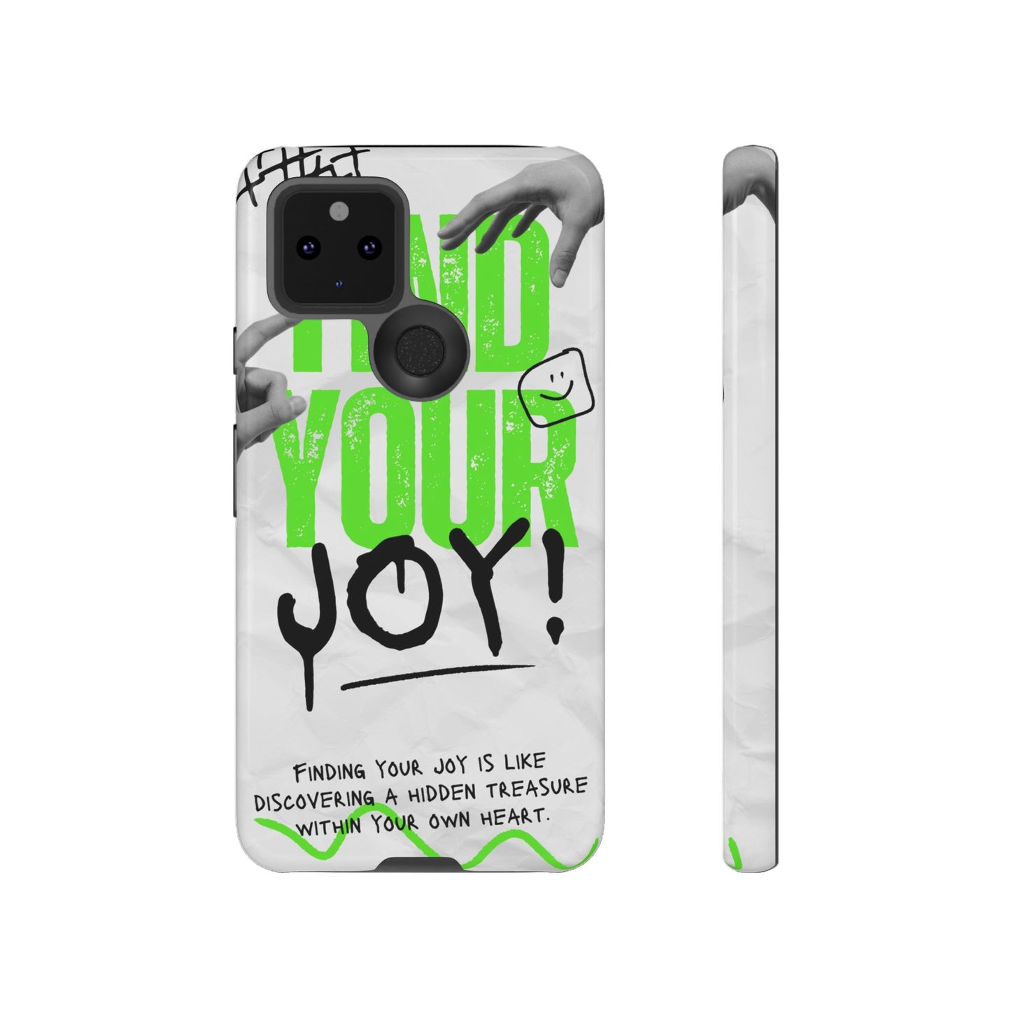 White Green Grunge Find Your Joy Phone Case