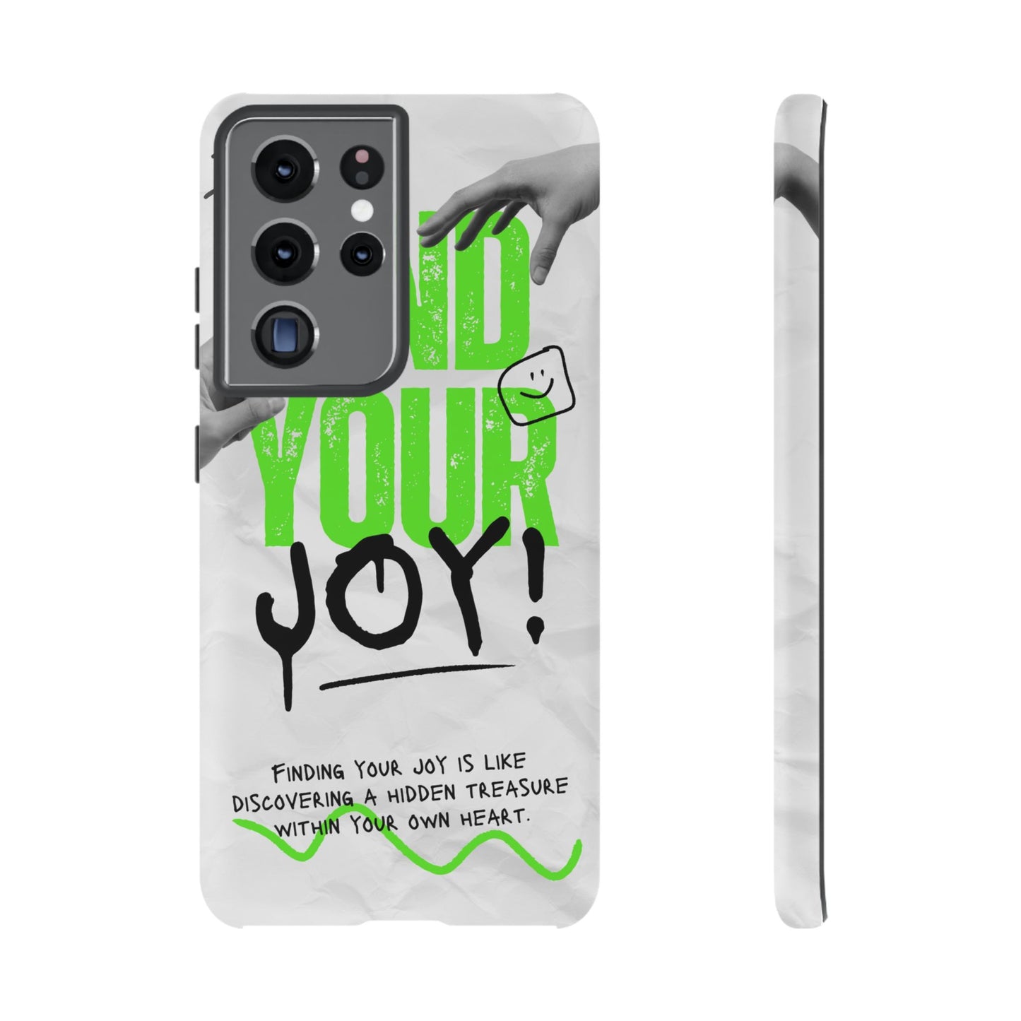White Green Grunge Find Your Joy Phone Case