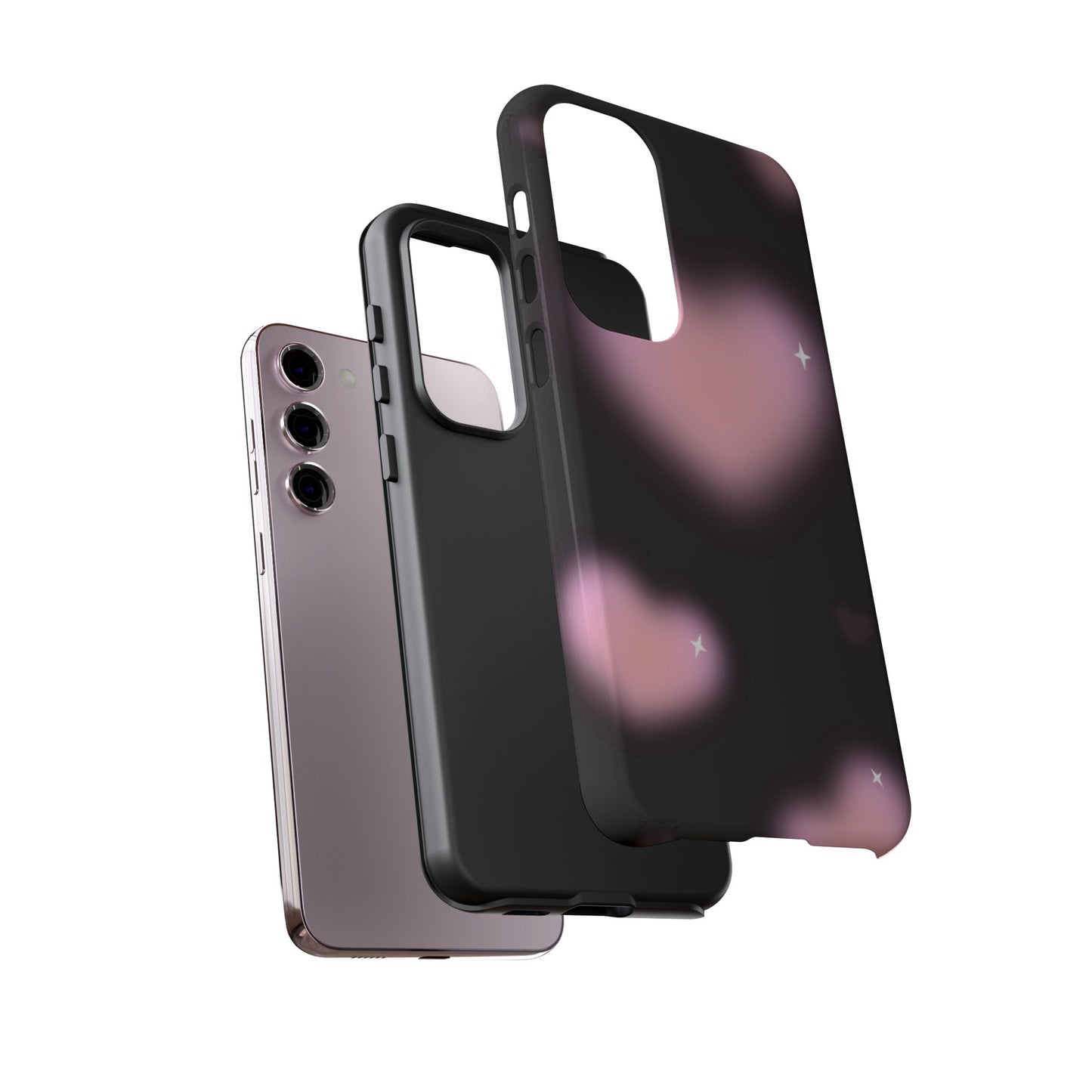 Black and Pink Blurry Heart Phone Case