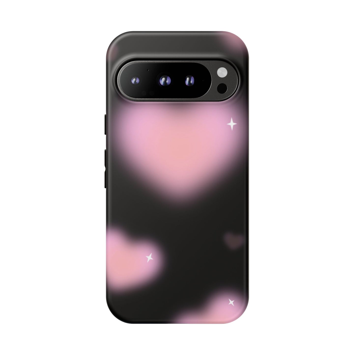 Black and Pink Blurry Heart Phone Case