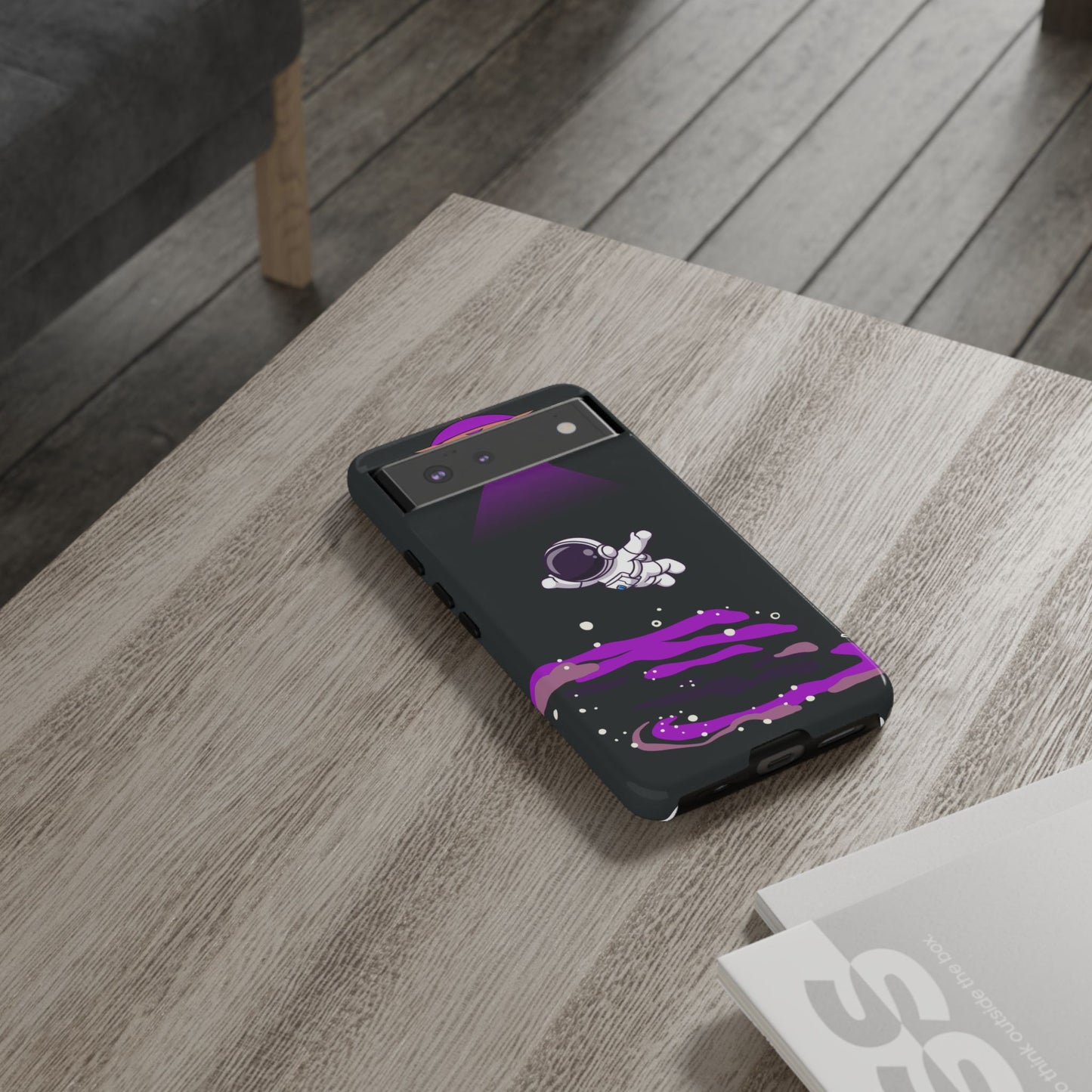 Black and Purple Minimalist Modern Space Phone Case