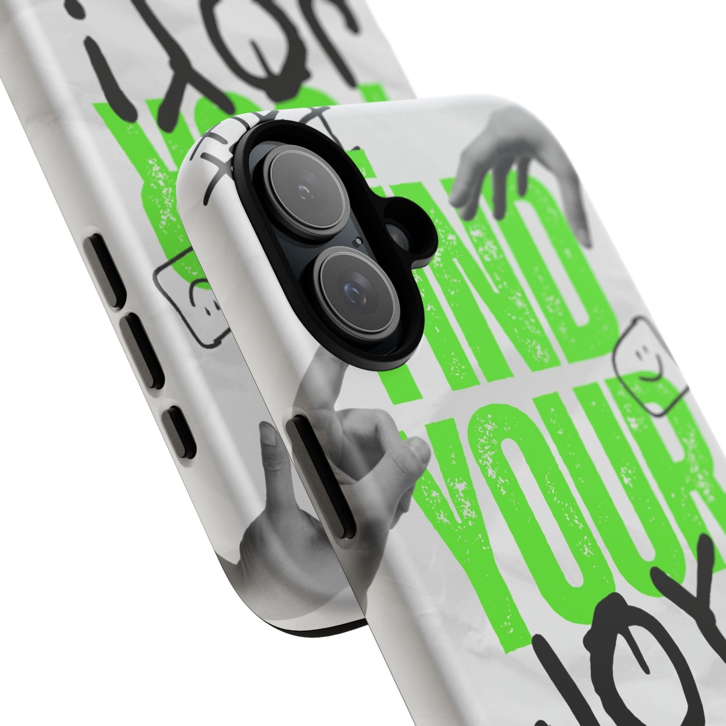 White Green Grunge Find Your Joy Phone Case