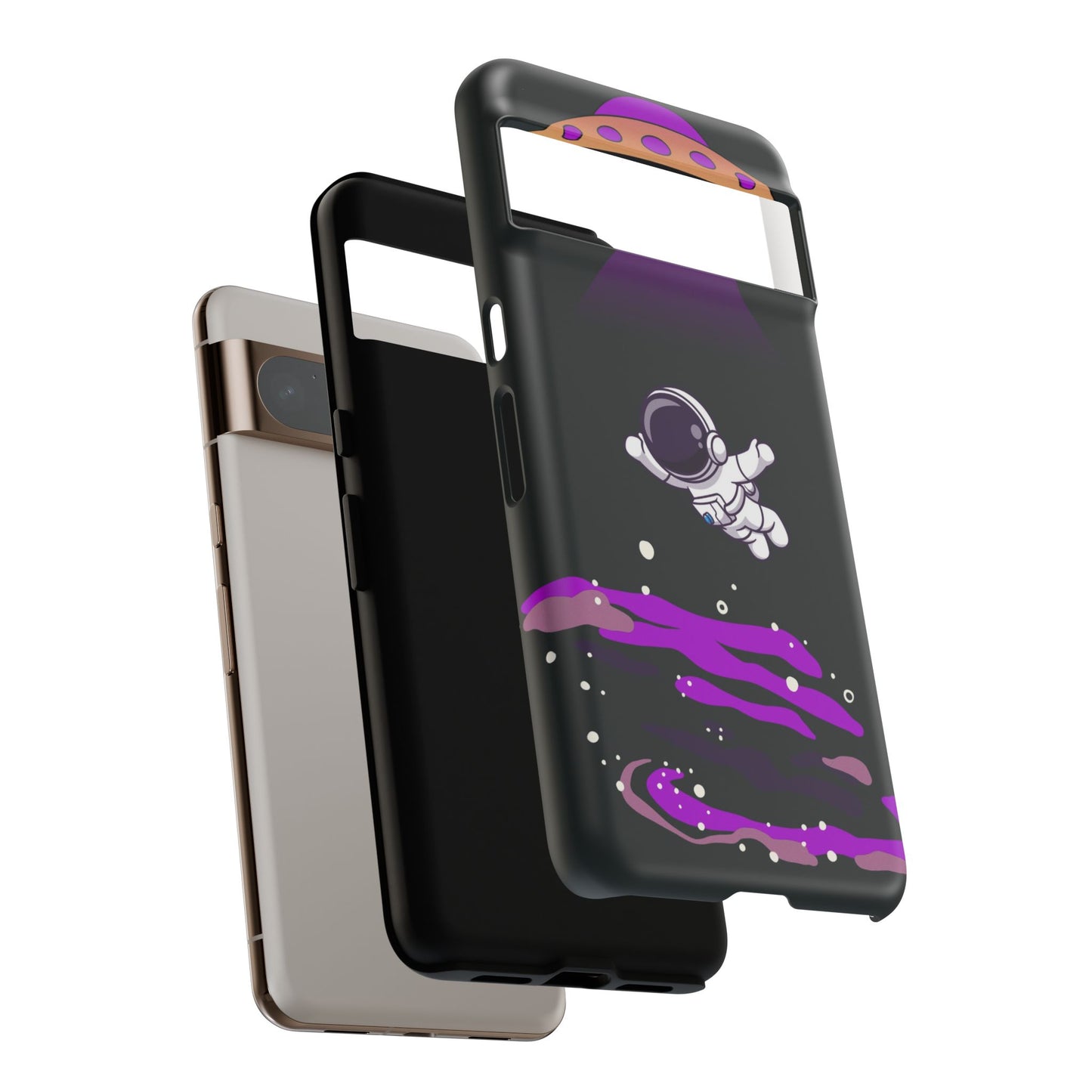 Black and Purple Minimalist Modern Space Phone Case