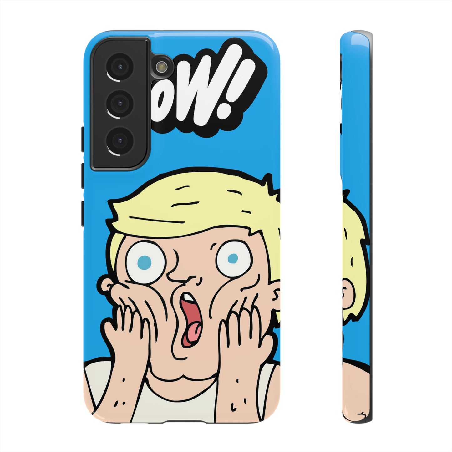 Blue Illustrated Shocked Man Phone Case