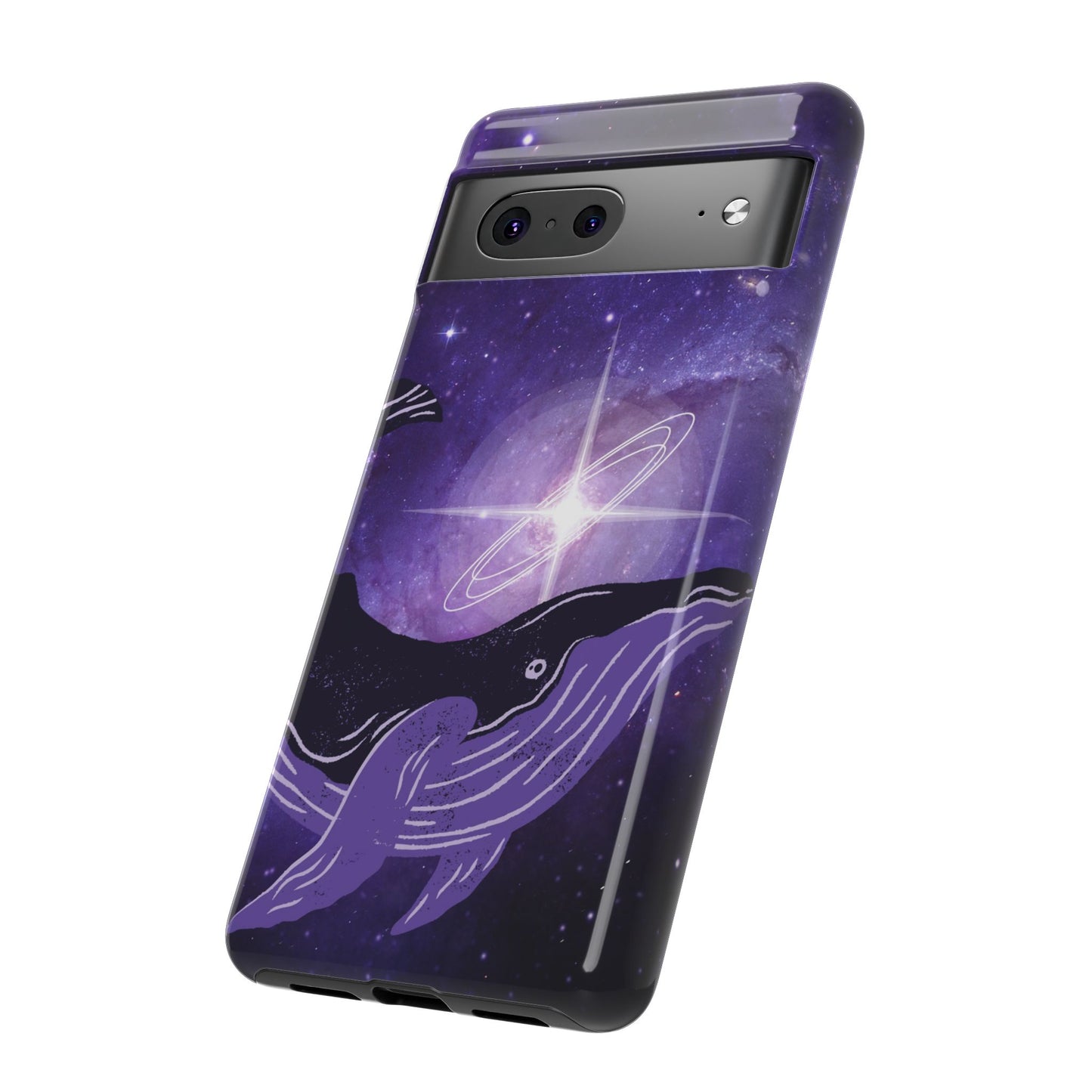 Purple Whale in Outer Space Phone Case