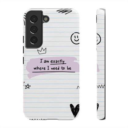 Self Affirmation Doodle Paper Phone Case