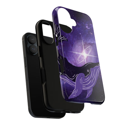Purple Whale in Outer Space Phone Case