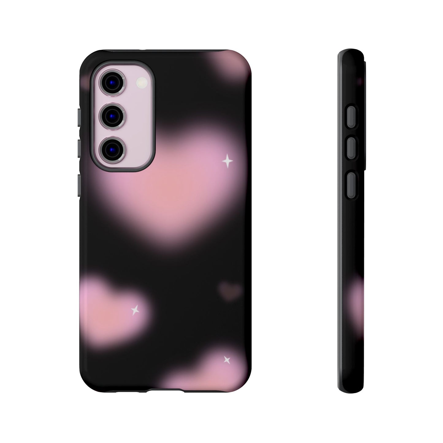 Black and Pink Blurry Heart Phone Case