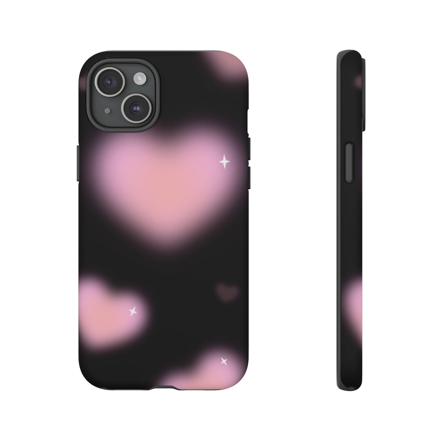 Black and Pink Blurry Heart Phone Case