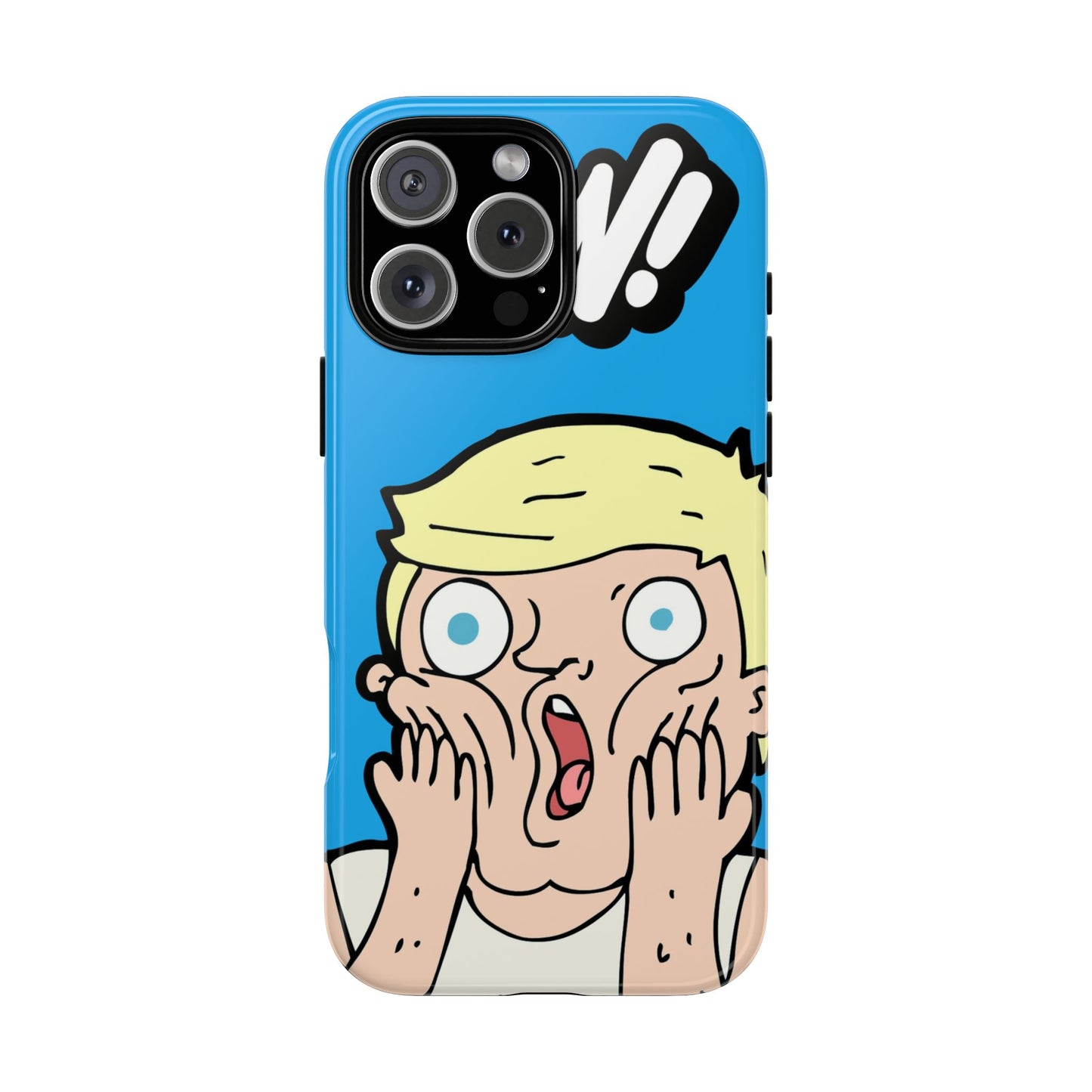 Blue Illustrated Shocked Man Phone Case