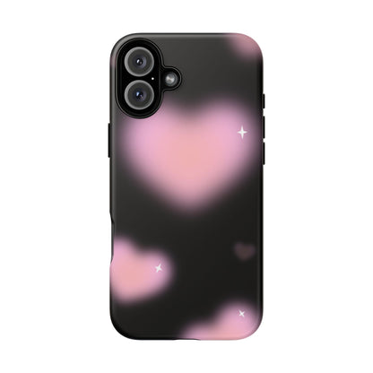 Black and Pink Blurry Heart Phone Case
