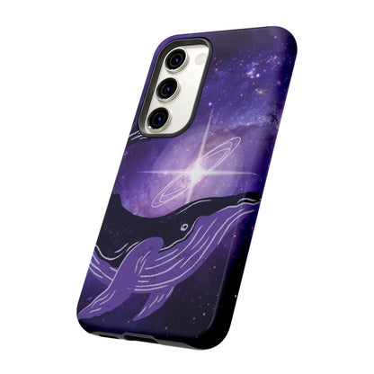 Purple Whale in Outer Space Phone Case