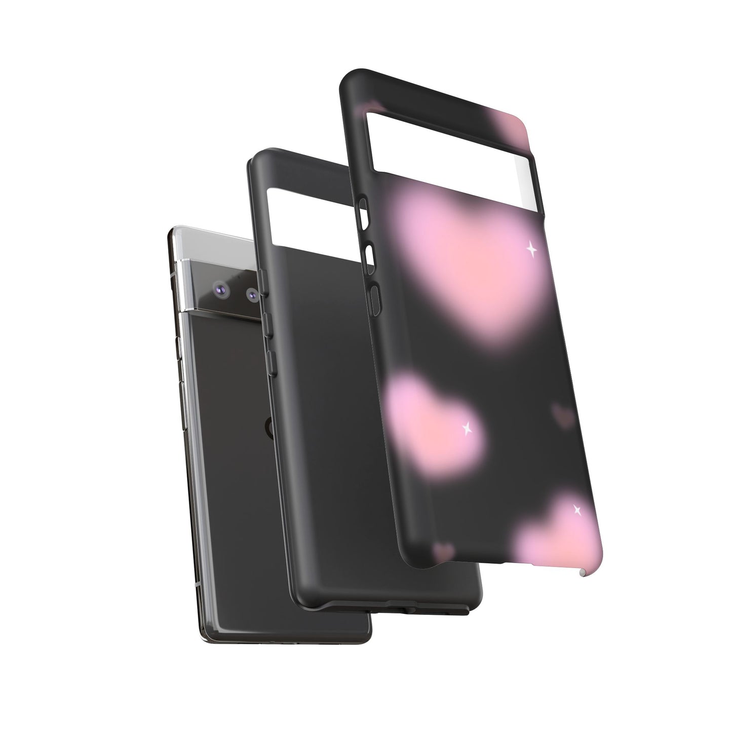 Black and Pink Blurry Heart Phone Case