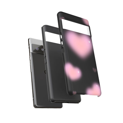 Black and Pink Blurry Heart Phone Case