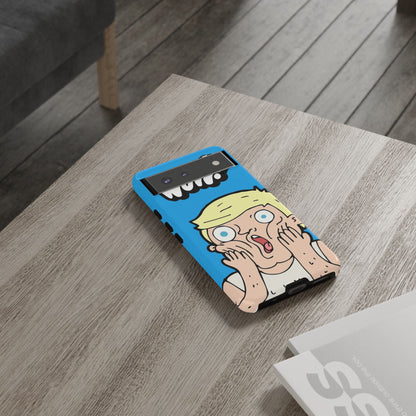 Blue Illustrated Shocked Man Phone Case