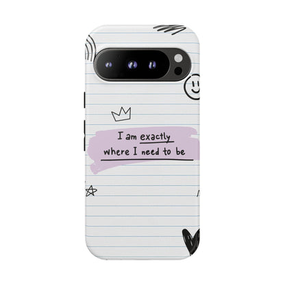 Self Affirmation Doodle Paper Phone Case