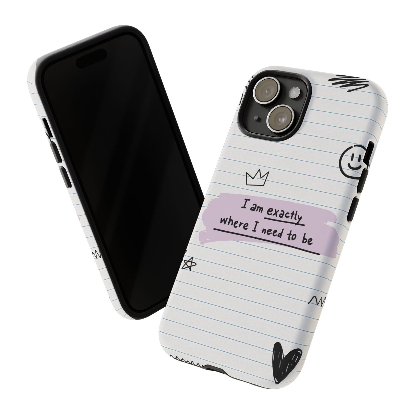 Self Affirmation Doodle Paper Phone Case