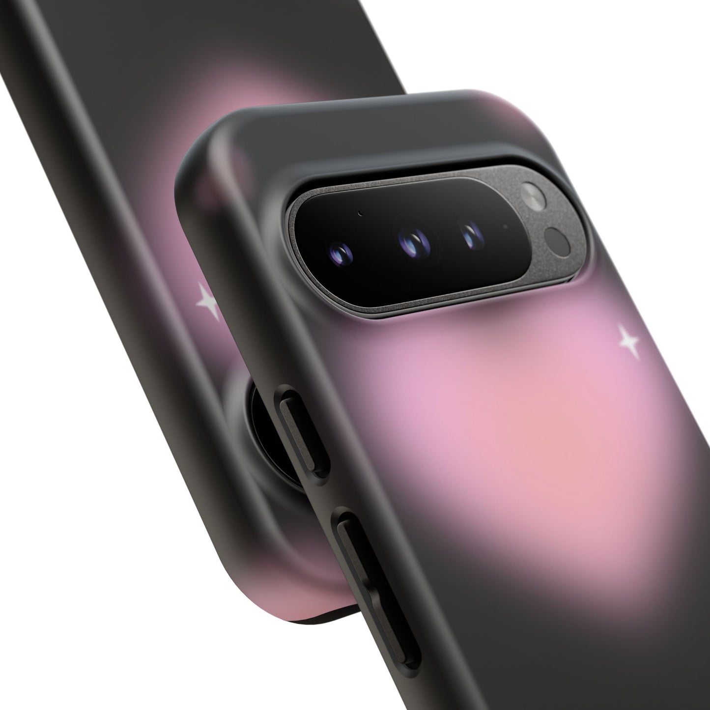 Black and Pink Blurry Heart Phone Case