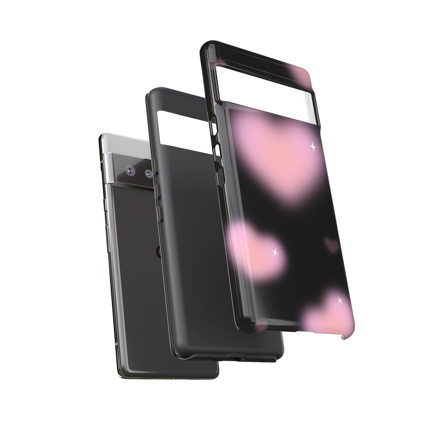 Black and Pink Blurry Heart Phone Case