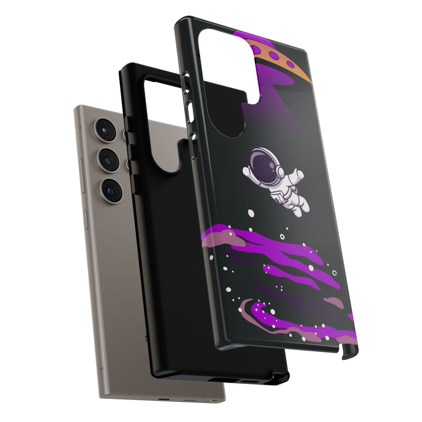 Black and Purple Minimalist Modern Space Phone Case