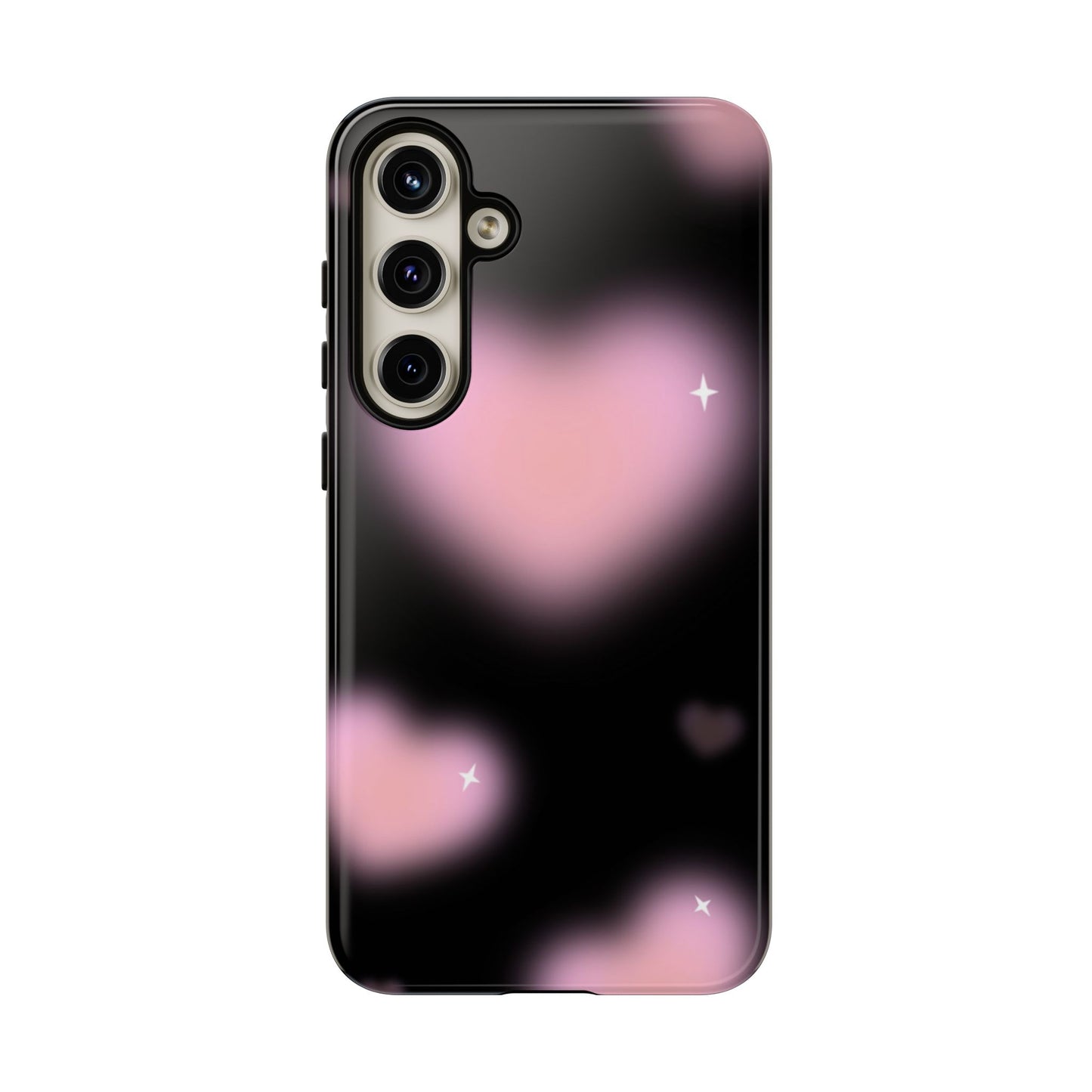 Black and Pink Blurry Heart Phone Case