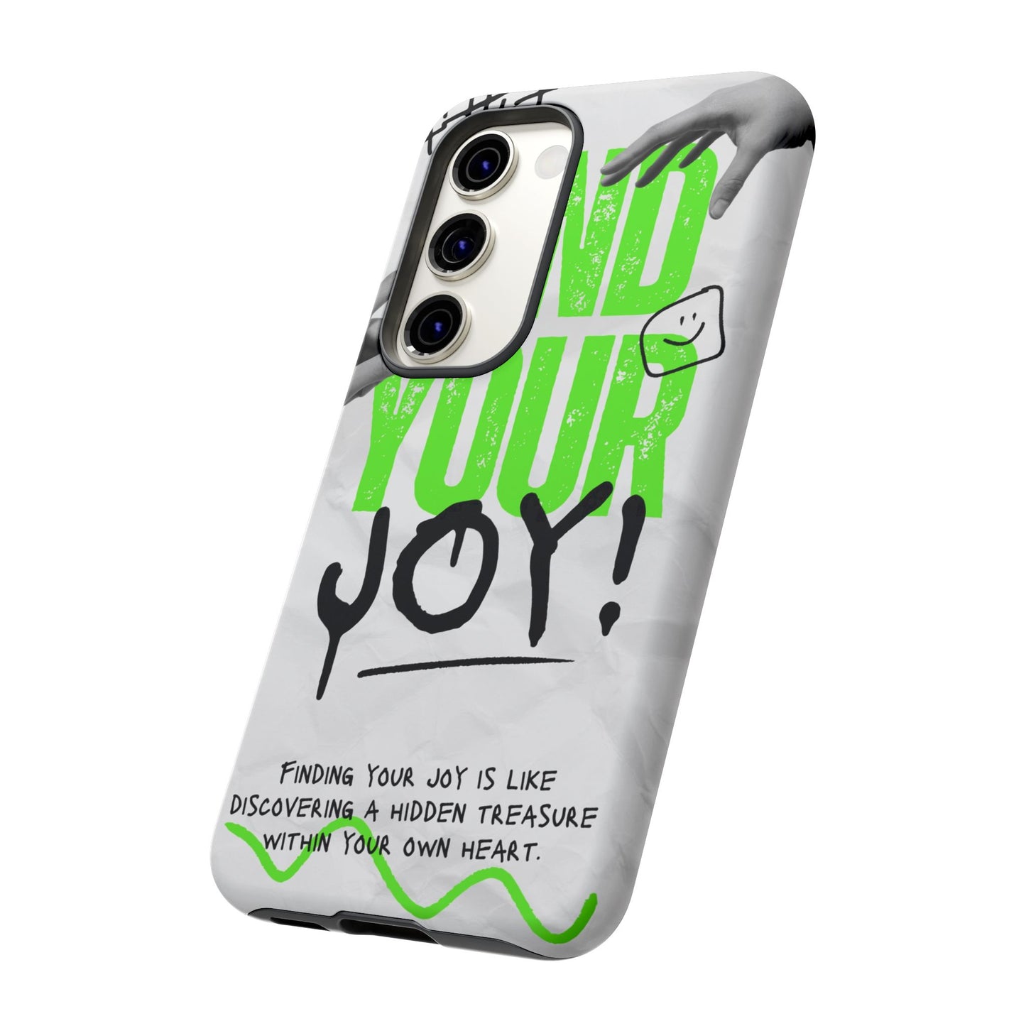 White Green Grunge Find Your Joy Phone Case