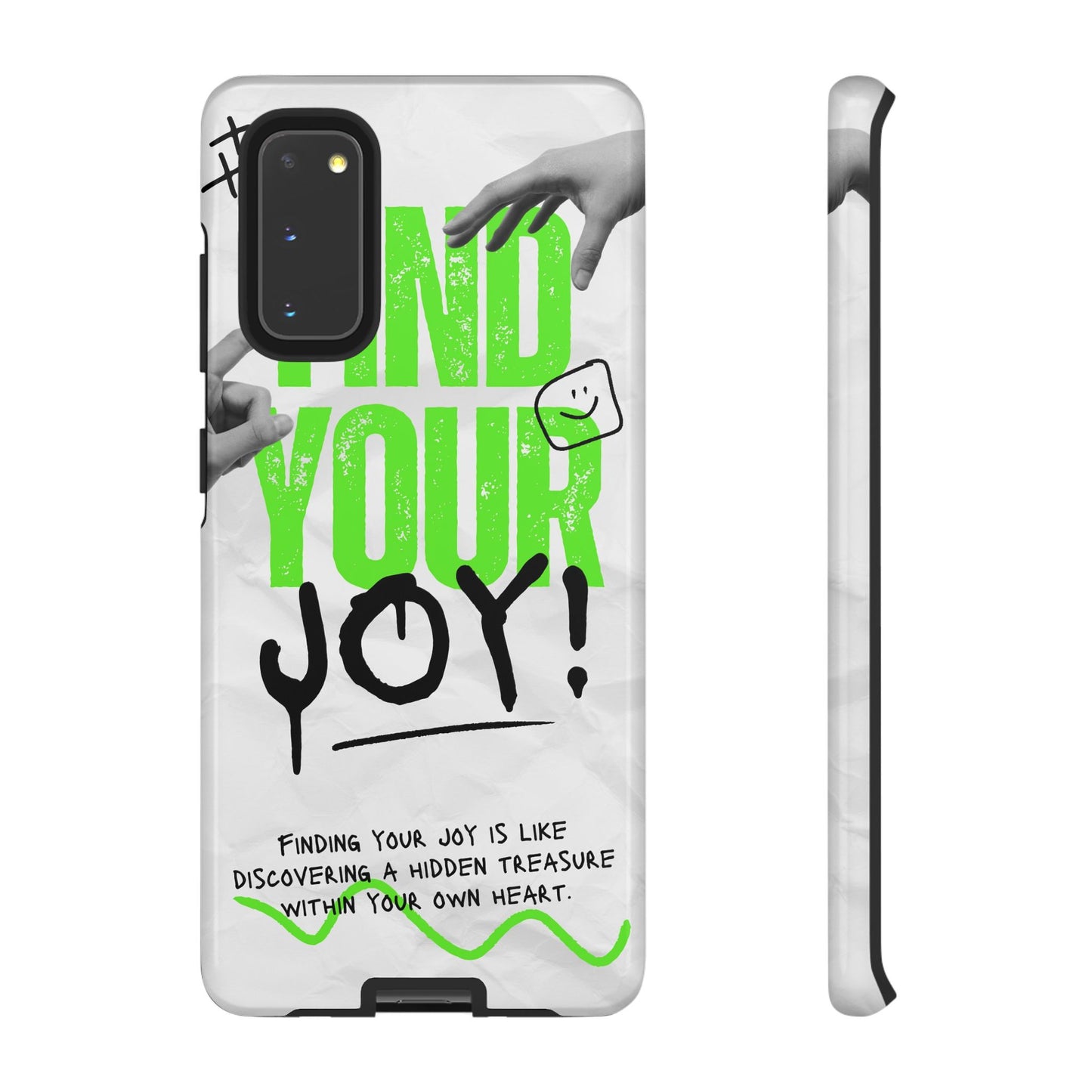 White Green Grunge Find Your Joy Phone Case