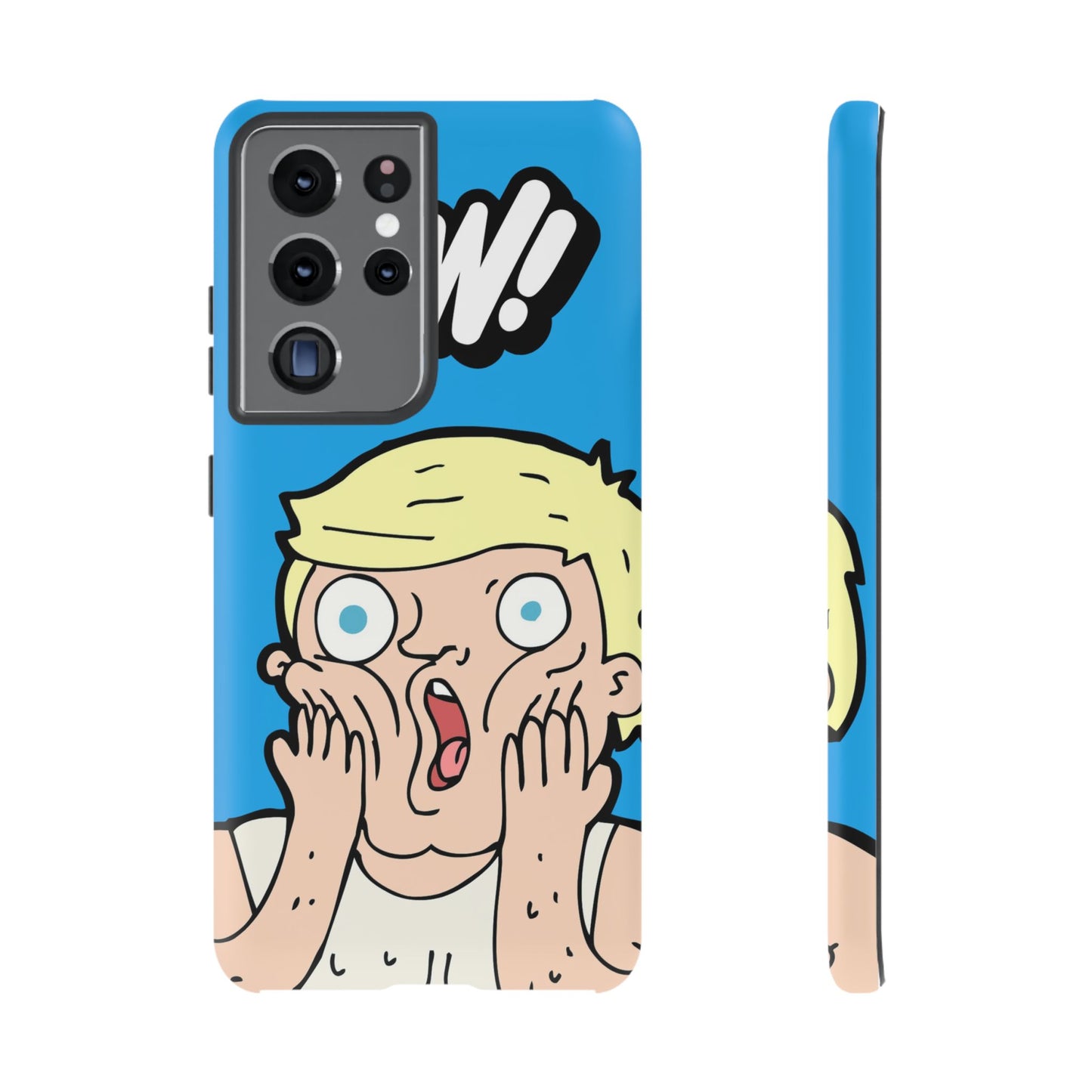 Blue Illustrated Shocked Man Phone Case