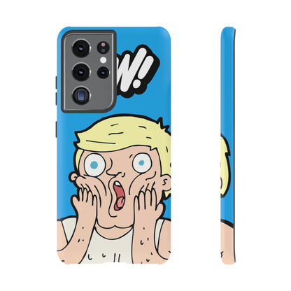 Blue Illustrated Shocked Man Phone Case