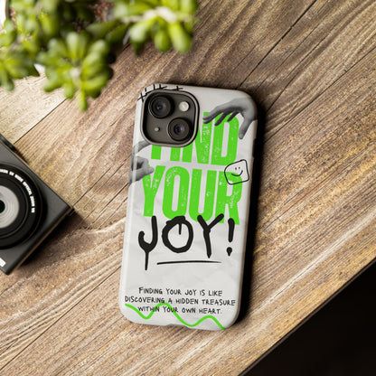 White Green Grunge Find Your Joy Phone Case