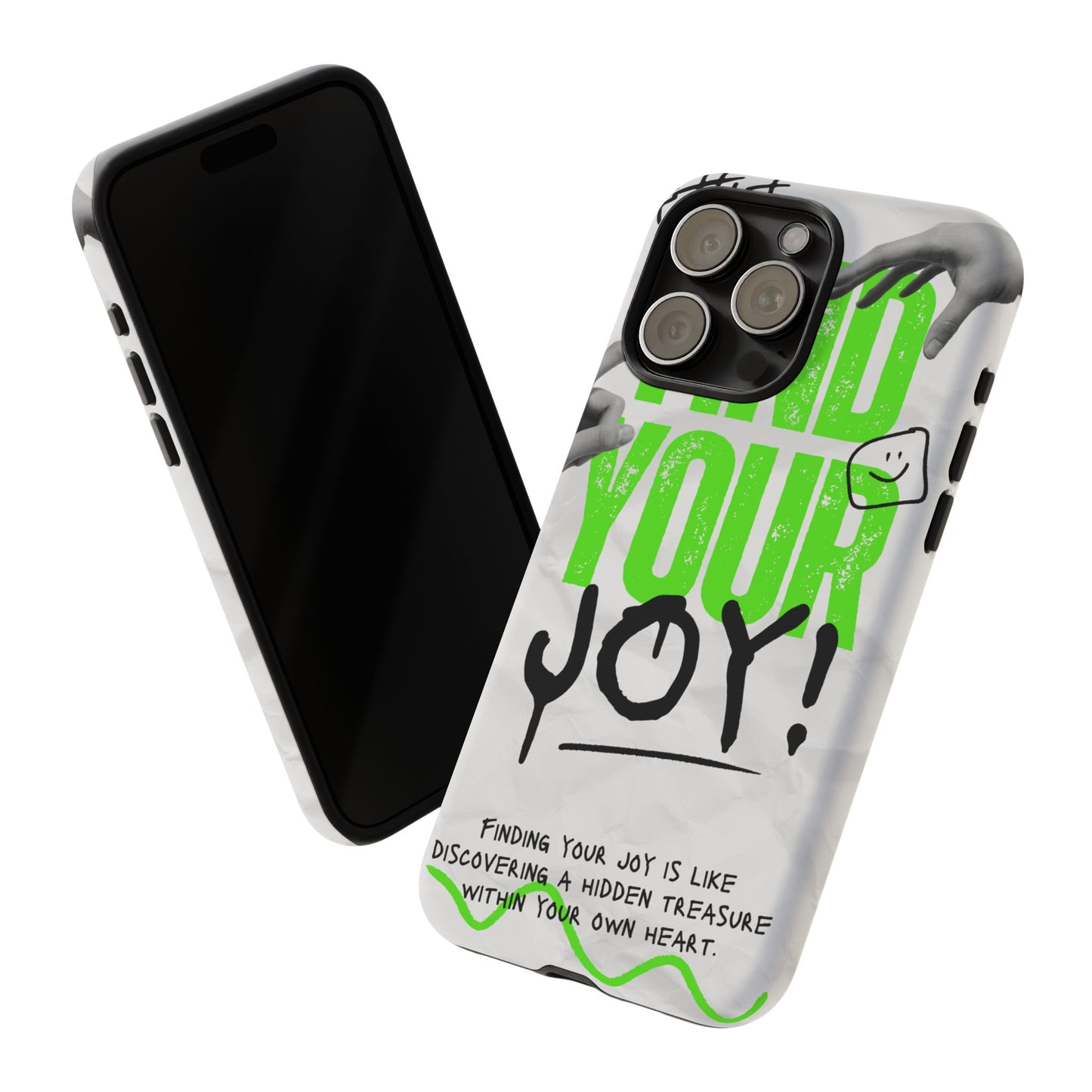 White Green Grunge Find Your Joy Phone Case