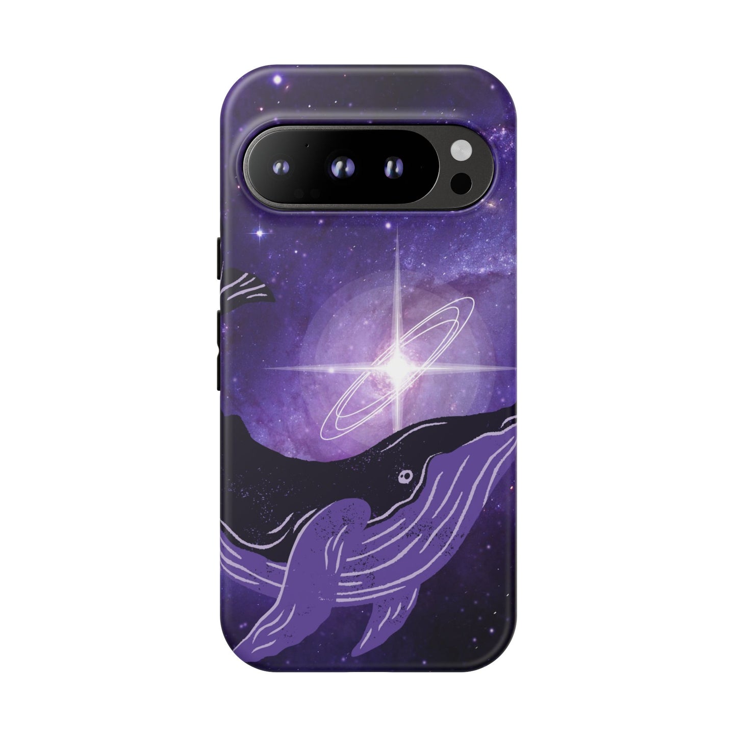 Purple Whale in Outer Space Phone Case
