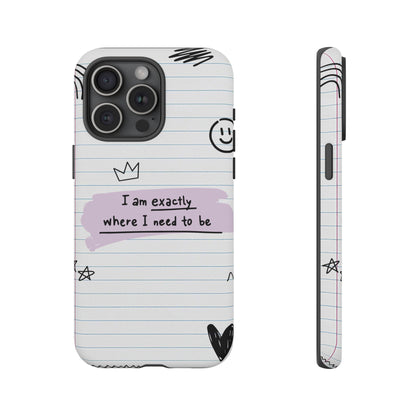 Self Affirmation Doodle Paper Phone Case