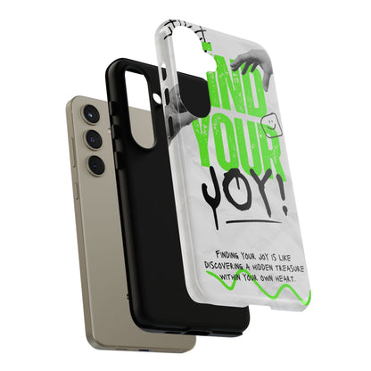 White Green Grunge Find Your Joy Phone Case