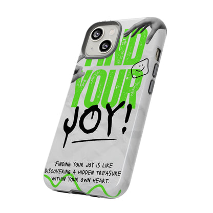 White Green Grunge Find Your Joy Phone Case