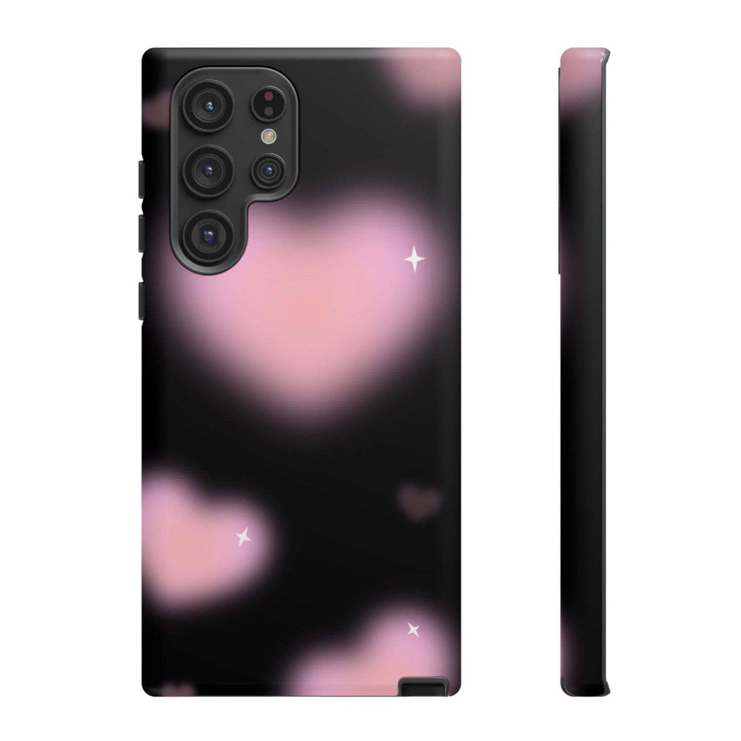 Black and Pink Blurry Heart Phone Case