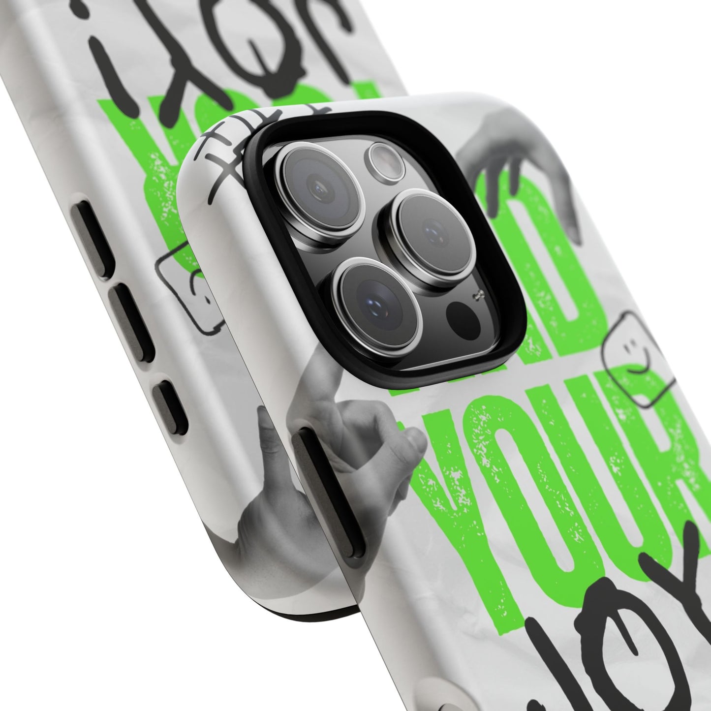 White Green Grunge Find Your Joy Phone Case