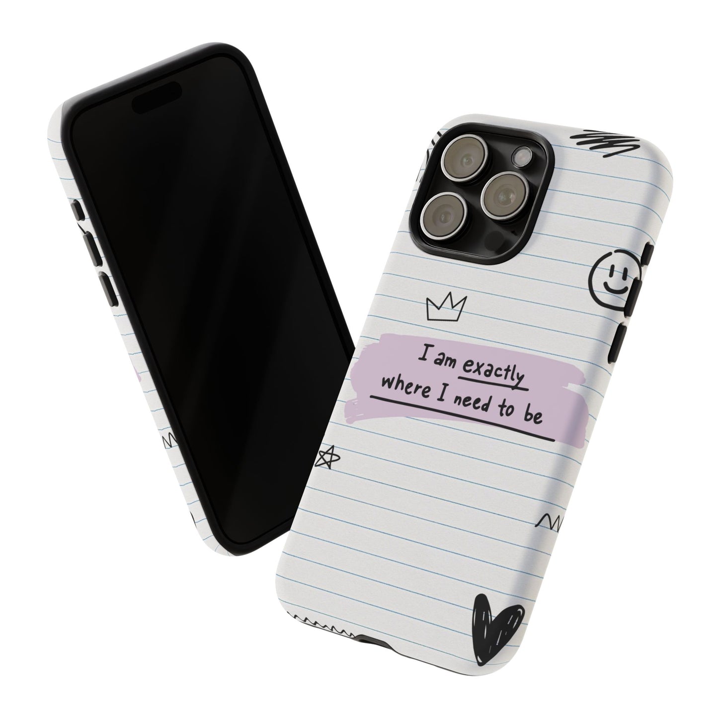 Self Affirmation Doodle Paper Phone Case