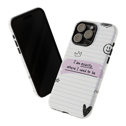 Self Affirmation Doodle Paper Phone Case