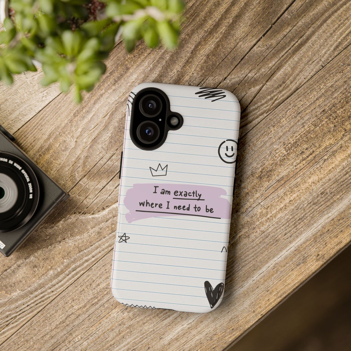 Self Affirmation Doodle Paper Phone Case