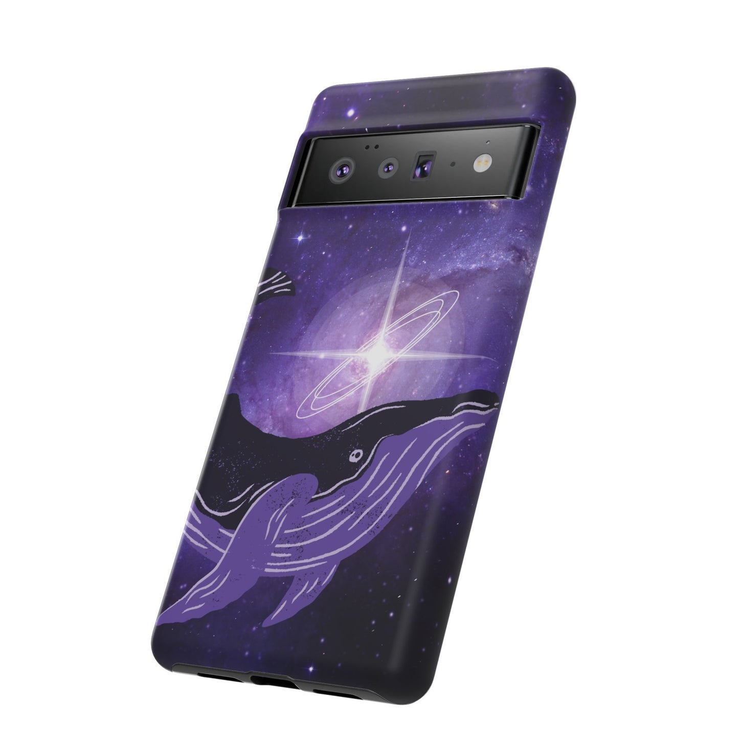 Purple Whale in Outer Space Phone Case