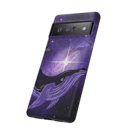 Purple Whale in Outer Space Phone Case
