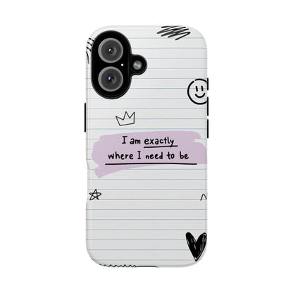 Self Affirmation Doodle Paper Phone Case