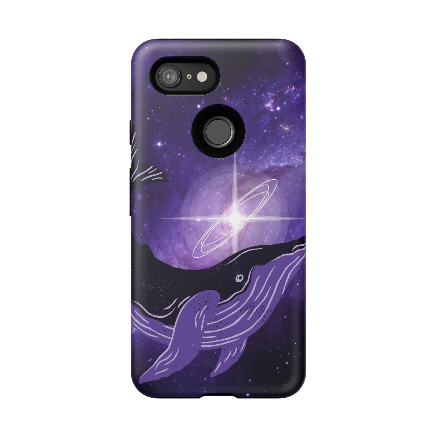 Purple Whale in Outer Space Phone Case