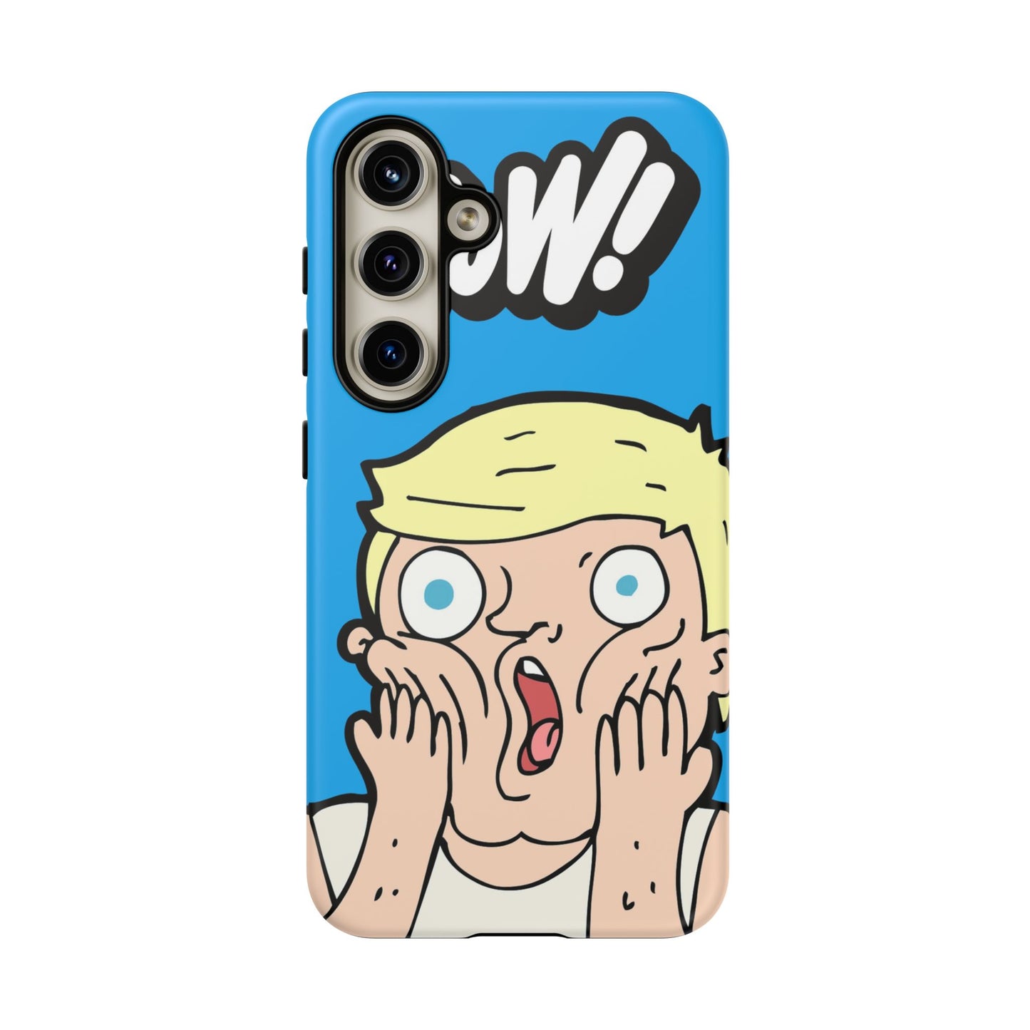 Blue Illustrated Shocked Man Phone Case